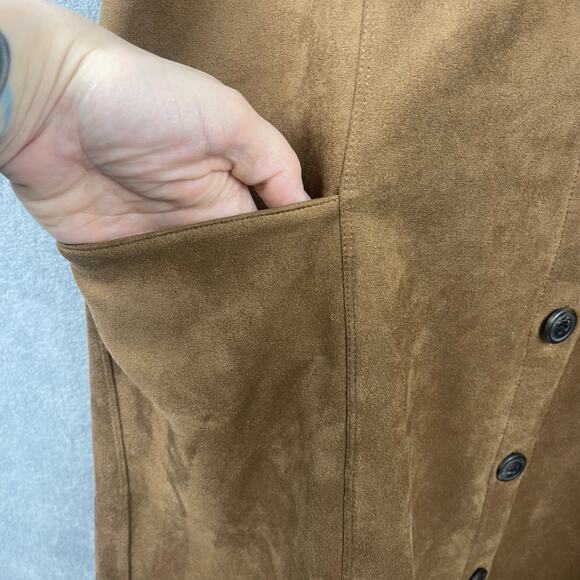 LOFT Brown Button-Front Midi Dress - Picture 5 of 9